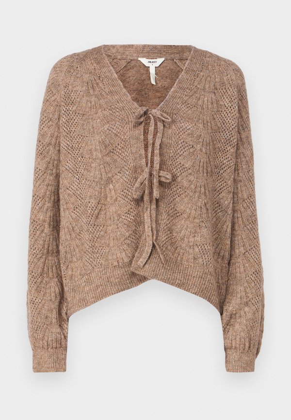 OBJFLORA CARDIGAN - Cardigan - desert taupe3