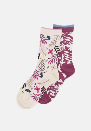 NELLY FLORAL SOCKS OTOMI FORAL SOCKS 2 PACK - Sukat - cream/ mauve pink