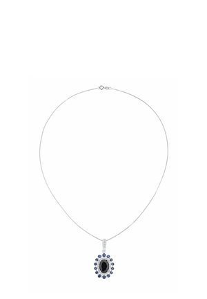 SAPPHIRE AND DIAMONDS OVAL CLUSTER - Kaelakee - white gold