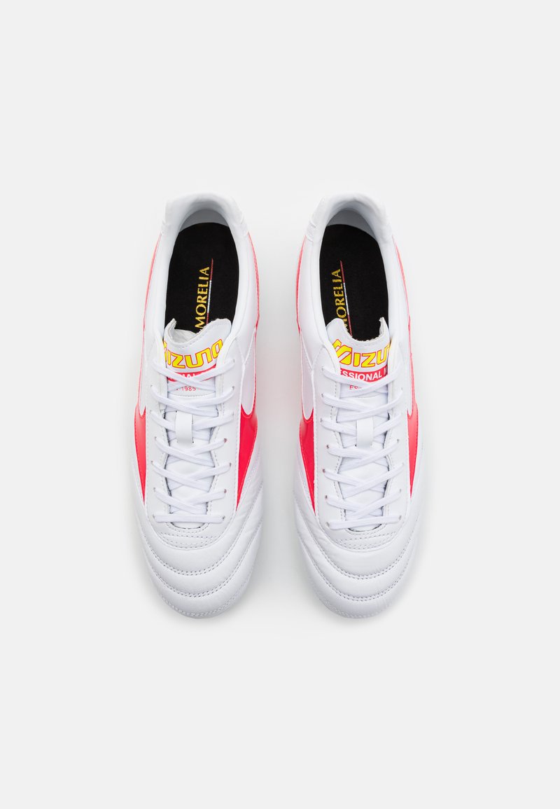 Mizuno MORELIA II PRO - Moulded stud football boots - white/fiery 