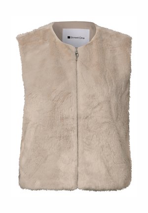 Street One, FAKE-FUR WESTE MIT ZIPPER UND TASCHEN - Bodywarmer - clay sand