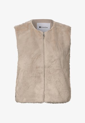 Street One, FAKE-FUR WESTE MIT ZIPPER UND TASCHEN - Weste - clay sand