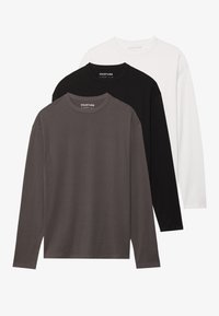 UNISEX 3 PACK - Hosszú ujjú felső - white/black/dark grey