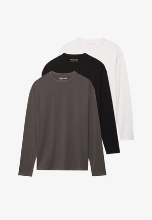 UNISEX 3 PACK - Pitkähihainen paita - white/black/dark grey