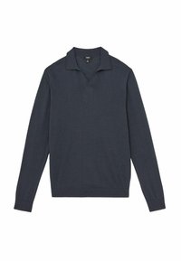 Laivaston pitkähihaisessa polo-neuleessa on kevyt neulottu kangas, V-pääntie, ribbireunat kauluksessa ja hihoissa sekä minimalistinen tyyli ilman näkyviä logoja.