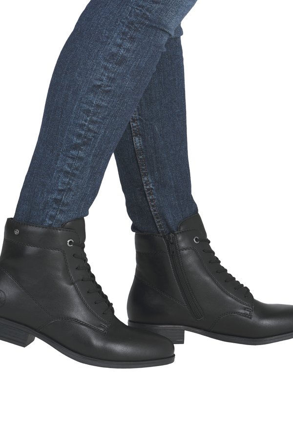 Schnürstiefelette - schwarz