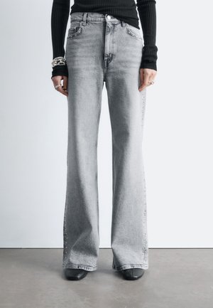 STUDDED - Wide Leg - light grey