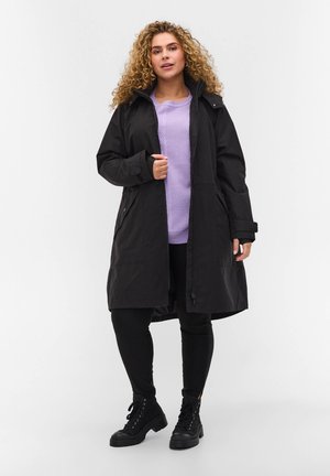 MIT ABNEHMBARER KAPUZE - Parka - black