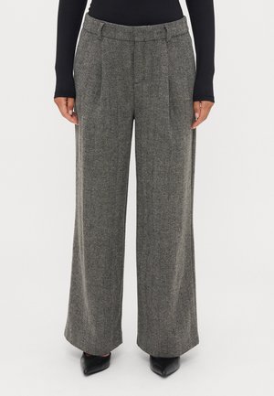 HERRINGBONE TROUSERS - Auduma bikses - grey