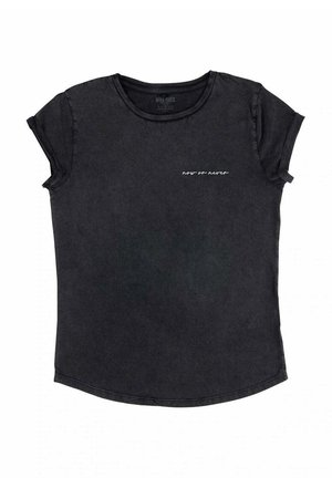 NOW OR NEVER EMBROIDERY ROLL UP - T-shirt imprimé - black denim