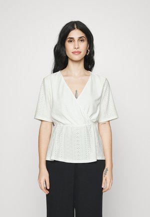 ONLY Petite ONLSANDRA  - Μπλουζάκι με στάμπα - cloud dancer