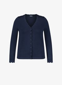 Samoon STRICK BASIC MIT WELLENKANTEN Cardigan dark lake blue