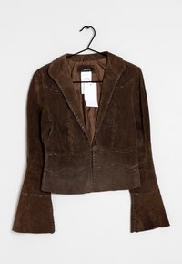 Morgan Leren jas - brown