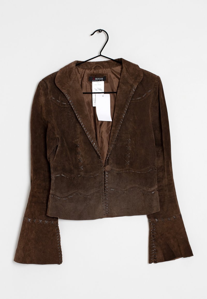 Morgan Leren jas - brown