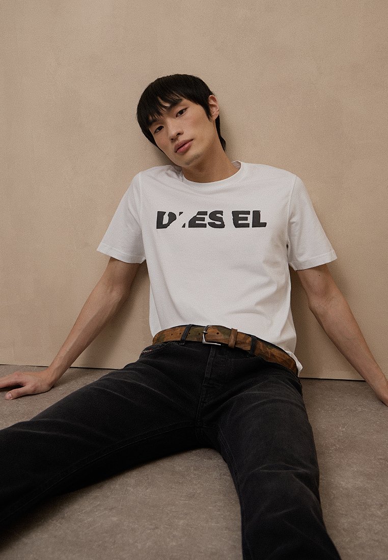 Diesel T-shirt print wit