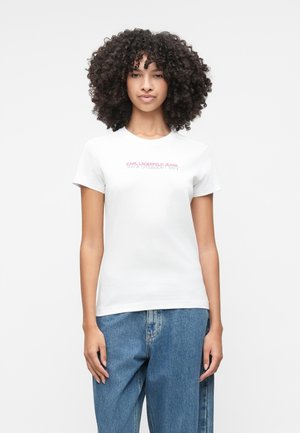 SLIM REFLECTION TEE - Printtipaita - white
