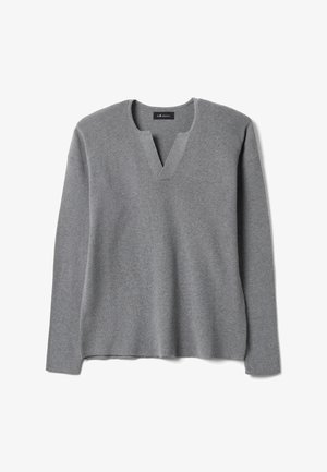 B.ANGEL, REGULAR-FIT HENLEY TOP - Jersey de punto - light grey
