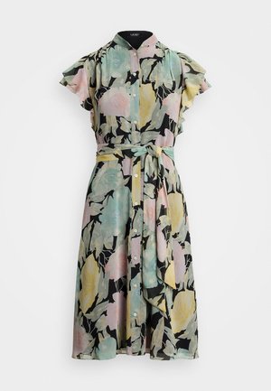 Lauren Ralph Lauren Petite ISELDA POLY CRINKLE DRESS - Särkkleit - black/pink/green