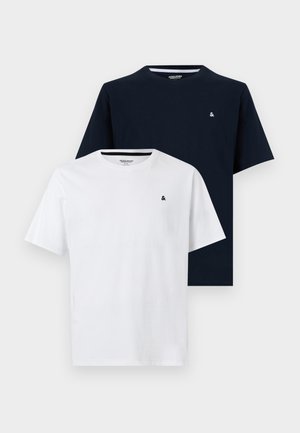JJEPAULOS TEE CREW NECK 2 PACK - T-paita - white/navy blazer