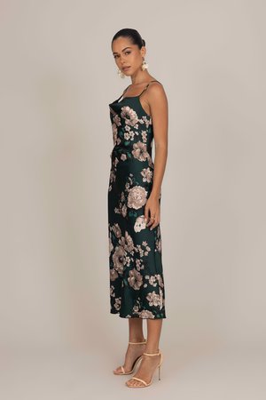 CARA MIDI - Vestito elegante - forest green print