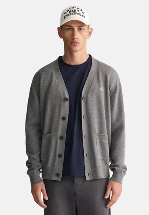 V-NECK - Kardigan - dark grey melange