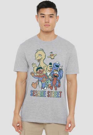 SESAME STREET COLORFUL GROUP - T-Shirt print - mottled light grey