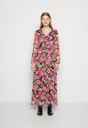 ONLY ONLSAGA V NECK BUTTON DRESS - Maksikleit - black/rosemary/flower