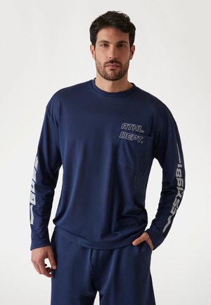 OVERSIZE- MESH - Långärmad tröja - dunkelblau