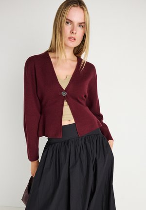 SHAPED CARDIGAN - Kardigán - tawny port