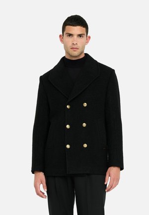 LIU JO WOOL BOUCLÉ PEACOAT - Giacca - black