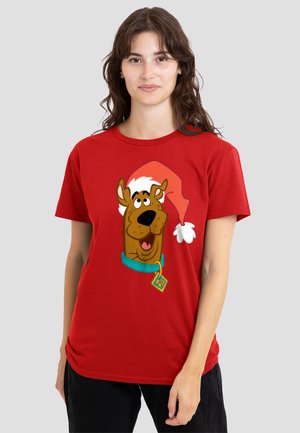 Cotton Soul, SCOOBY DOO SANTA HAT - Print T-shirt - red