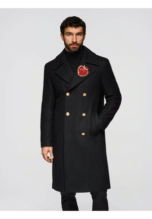 WITH DECORATIVE APPLIQUÉS - Manteau classique - black