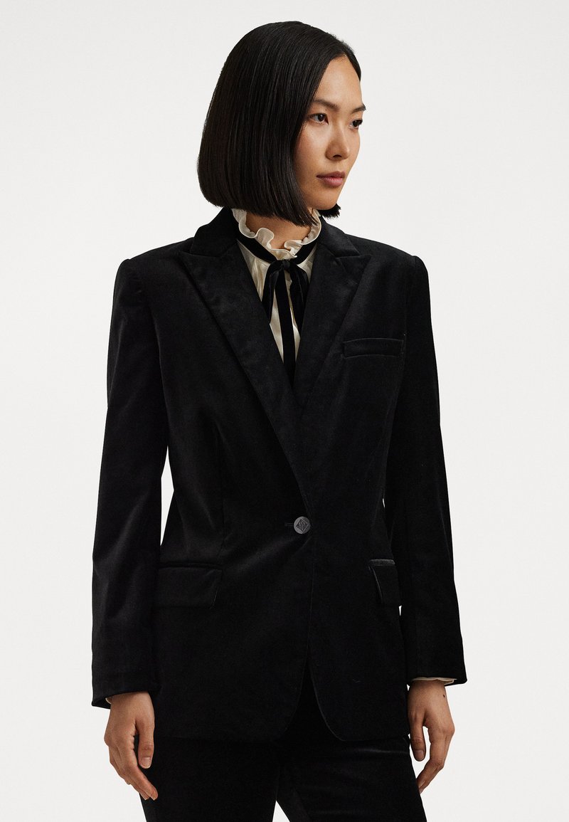 Lauren Ralph Lauren Petite STRETCH VELVET BLAZER - Blazer - black