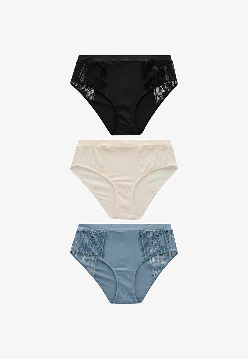 Next 3 PACK - Slip - black cream blue