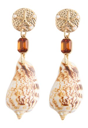Next, SHELL GEMSTONE DROP - Earrings - gold tone