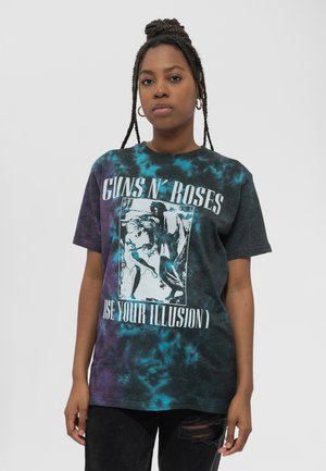 Paradiso Clothing GUNS N ROSES USE YOUR ILLUSION MONOCHROME DIP DYE WASH - Print T-shirt - blue