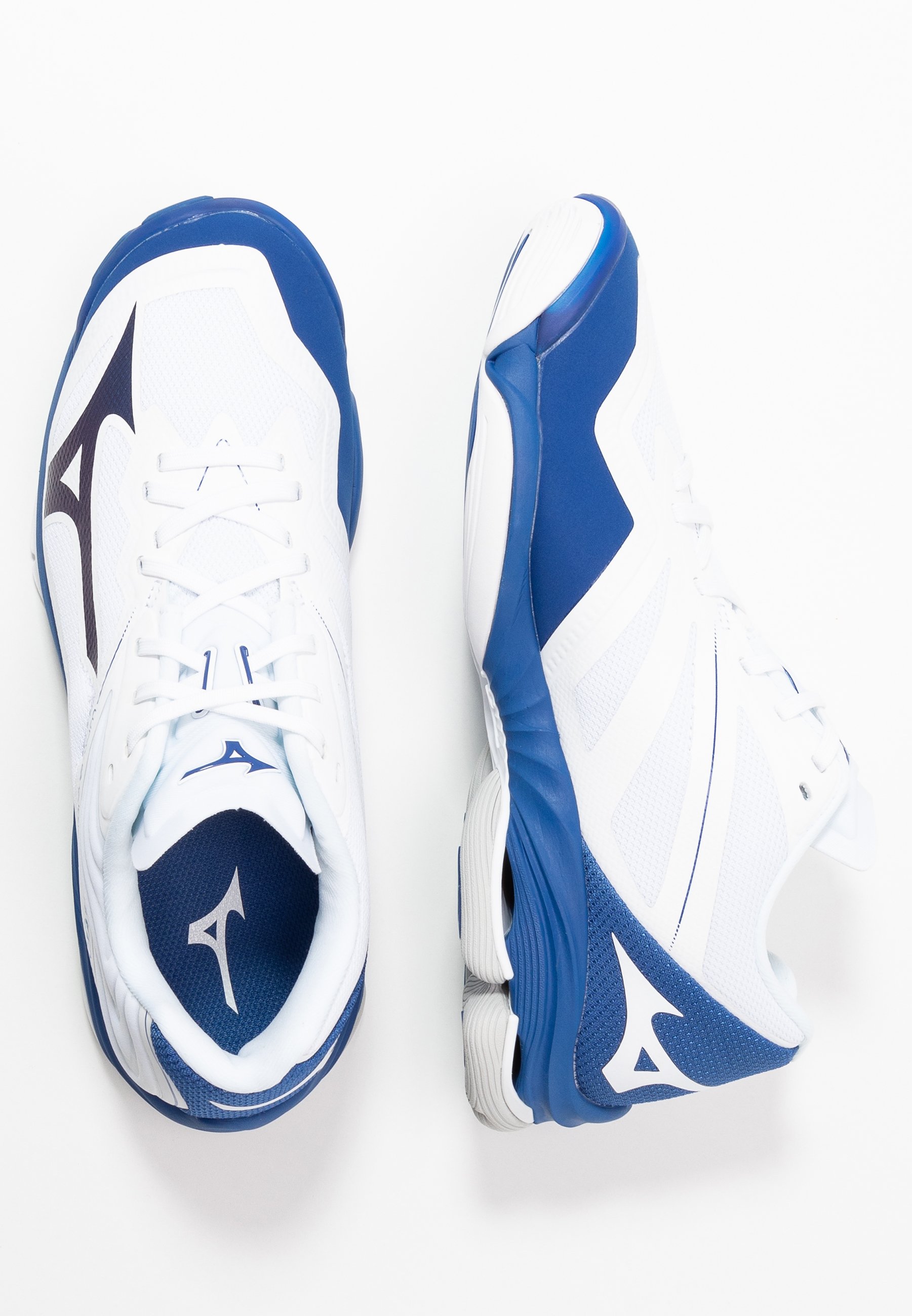 blue and white volleyball shoes