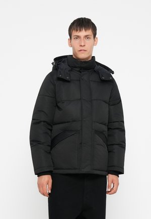 HOODED LOGO PUFFER - Wintermantel - black