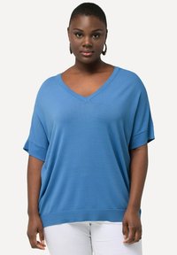 Ulla Popken SHORT SLEEVE - Jednoduché tričko - alpine blue