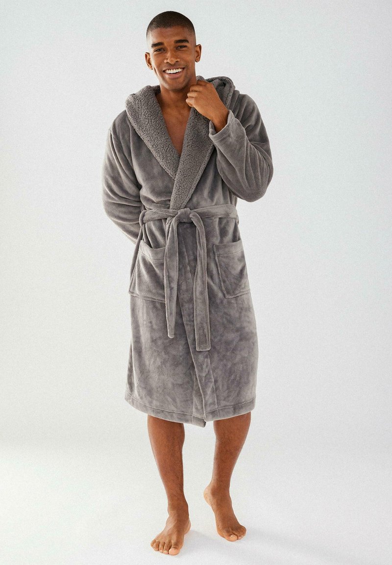 dressing gown grey fluffy Threadbare Women's Grey Fluffy Dressing Gown