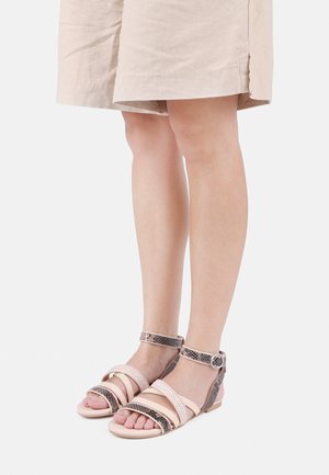 SKYLER - Ankle cuff sandals - blush/oatmilk/snake