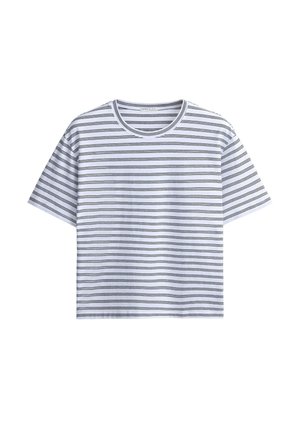 OYSHO, STRIPED SHORT-SLEEVED T-SHIRT - T-shirt imprimé - black