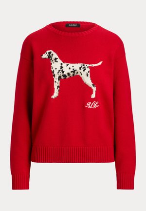 Lauren Ralph Lauren, INTARSIA-KNIT DALMATIAN COTTON SWEATER - Пуловер - ralph red multi