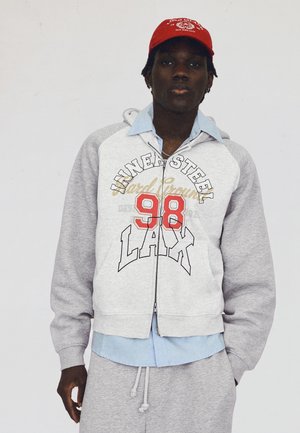 Bershka, RAGLAN PRINTED - HOODIE. - Sweat zippé - grey