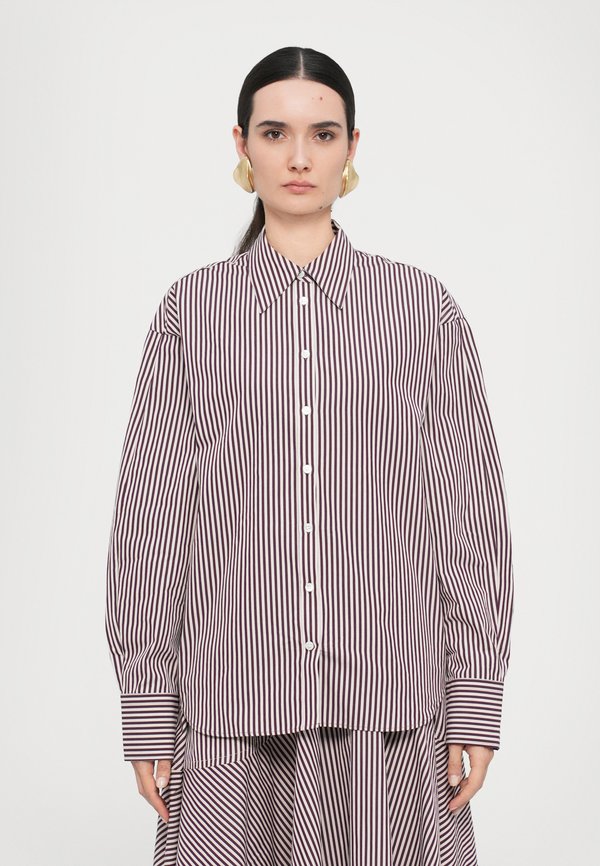 VERA CURVED SLEEVE STRIPED SHIRT - Hemdbluse - plum