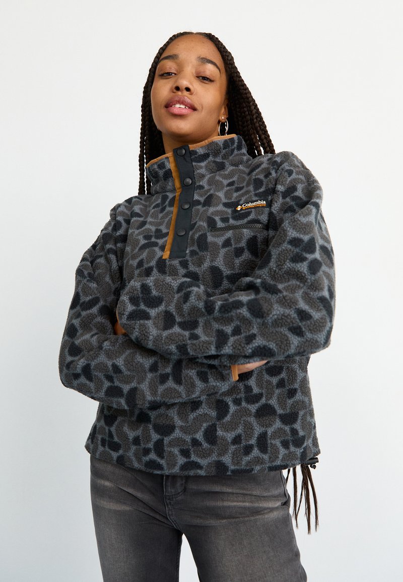 Columbia HELVETIA™ II PRINTED CROPPED HALF SNAP - Suéter de forro polar - black