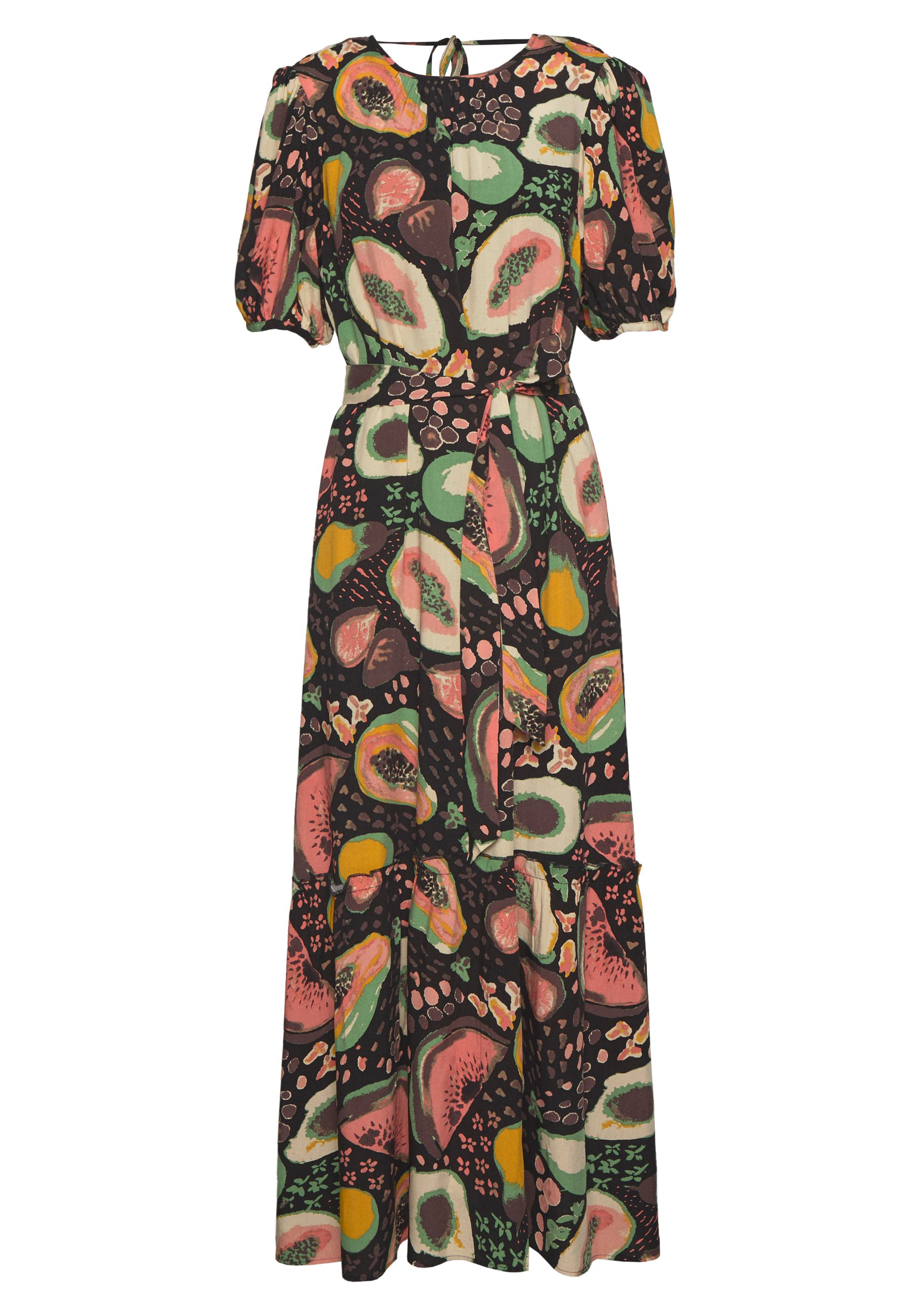 Selected Femme Maxikleid Tutti Frutti Print Maxi Jurk Black Zwart Zalando Nl 