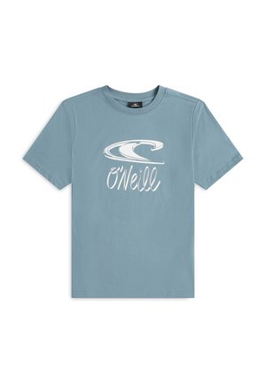 Light blue short-sleeve T-shirt with a round neck and white wave logo and "O'Neill" text centered on the front.