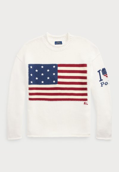 Polo Ralph Lauren THE I HEART POLO FLAG SWEATER - Striktrøje - deckwash white