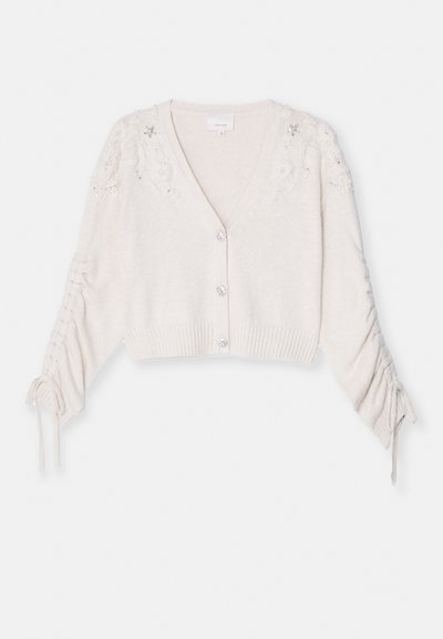 Cinq à Sept BRIE EMBROIDERED CARDIGAN - Strickjacke - gardenia